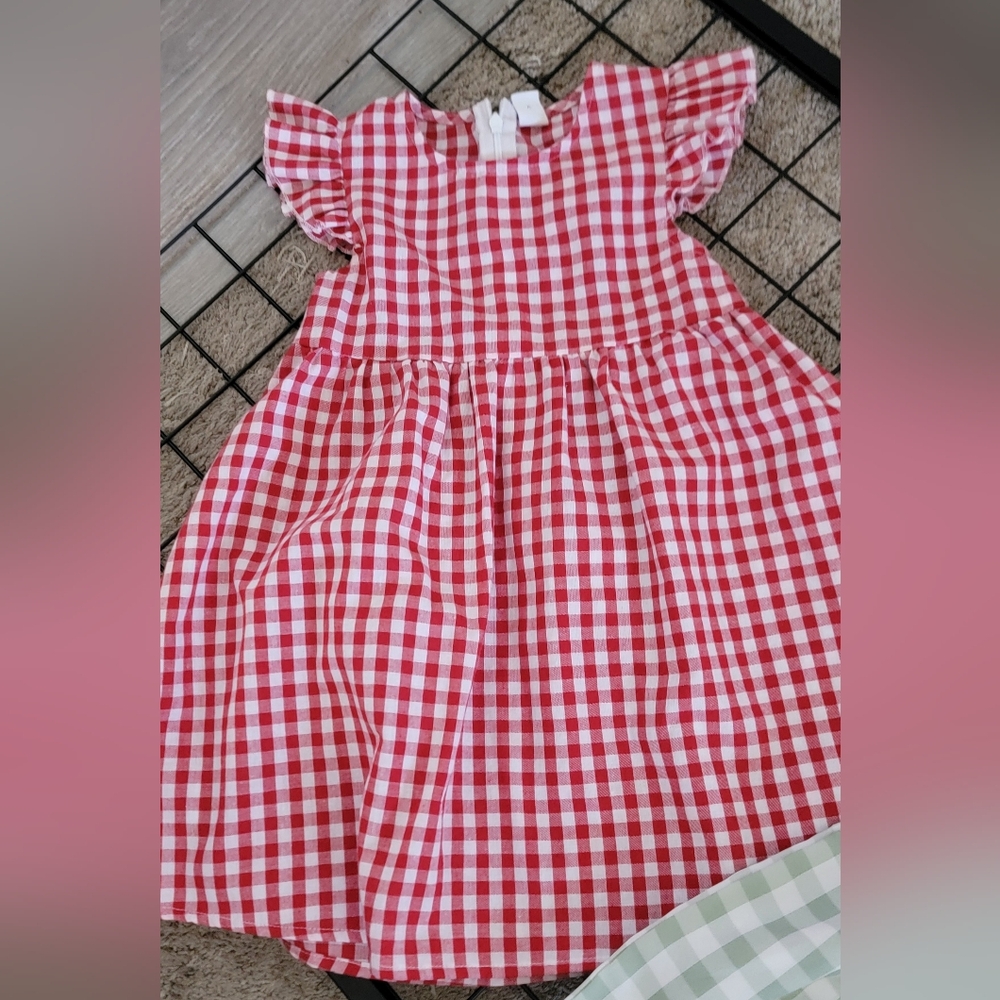 SHEIN Red Checkered Dress for Toddlers Bundle Size 2-3T - Picture 4 of 5